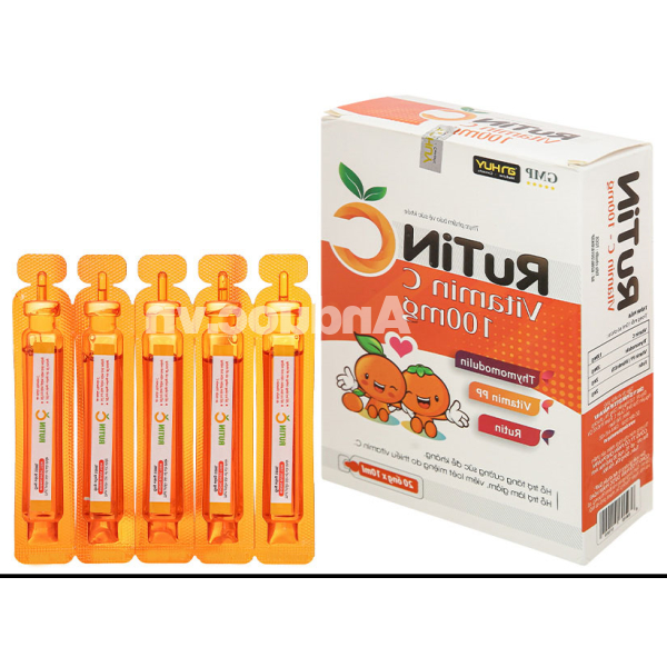 Dung dịch RuTin C bổ sung vitamin C tăng cường đề kháng hộp 20 ống x 10ml